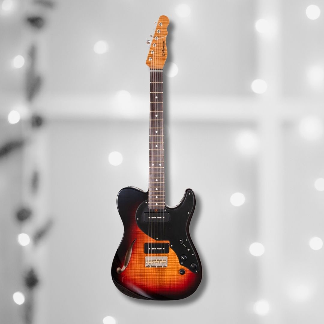 CP Thornton 20th Anniversary Thinline Classic II - Olive Ash - Dark Burst w Ron Ellis P90s-3