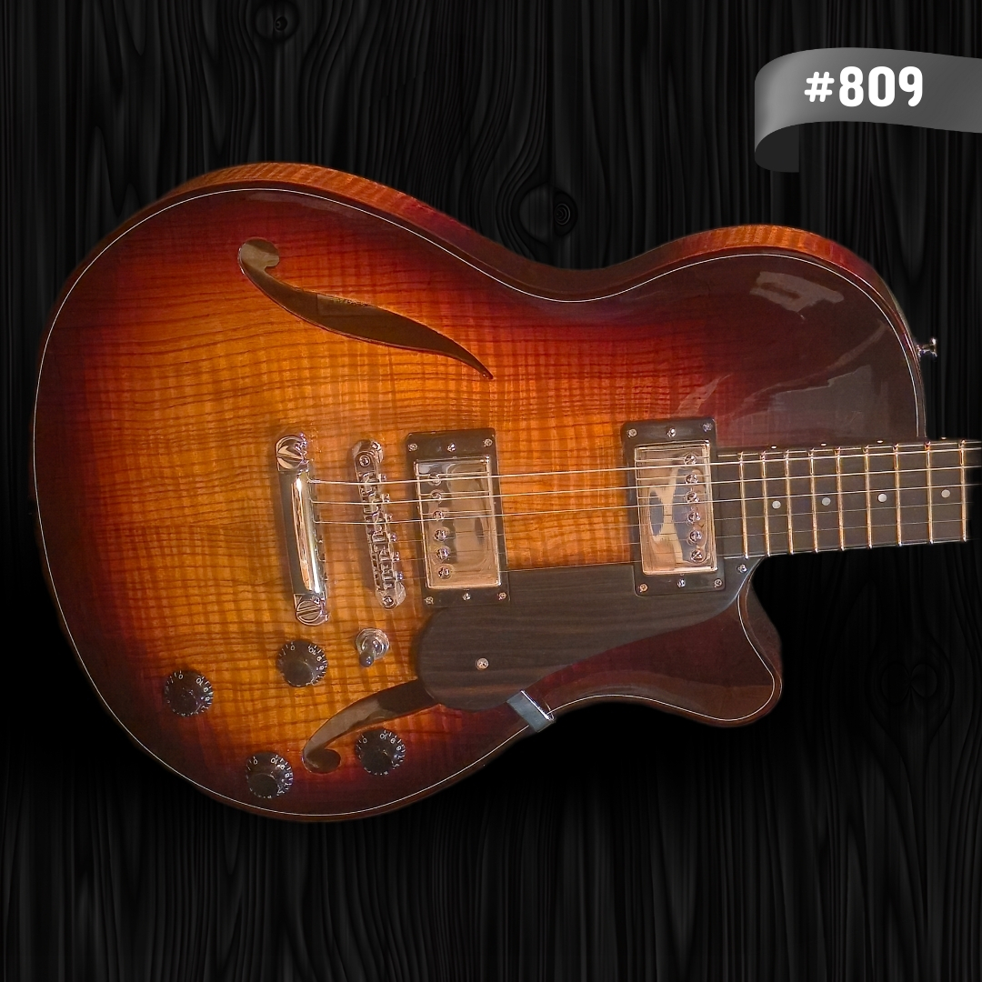 Thornton Guitar - Elite Gen II - European Fiddleback Ash - Dark Cherry Burst #809