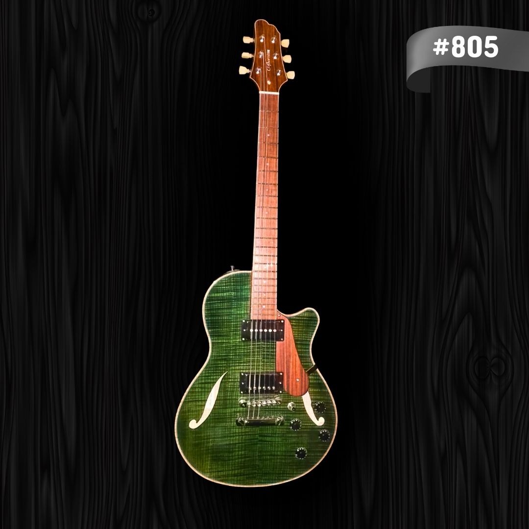 Thornton Guitars - Elite Gen 2 - Fiddleback Ash - Translucent Green with Natural Binding #805