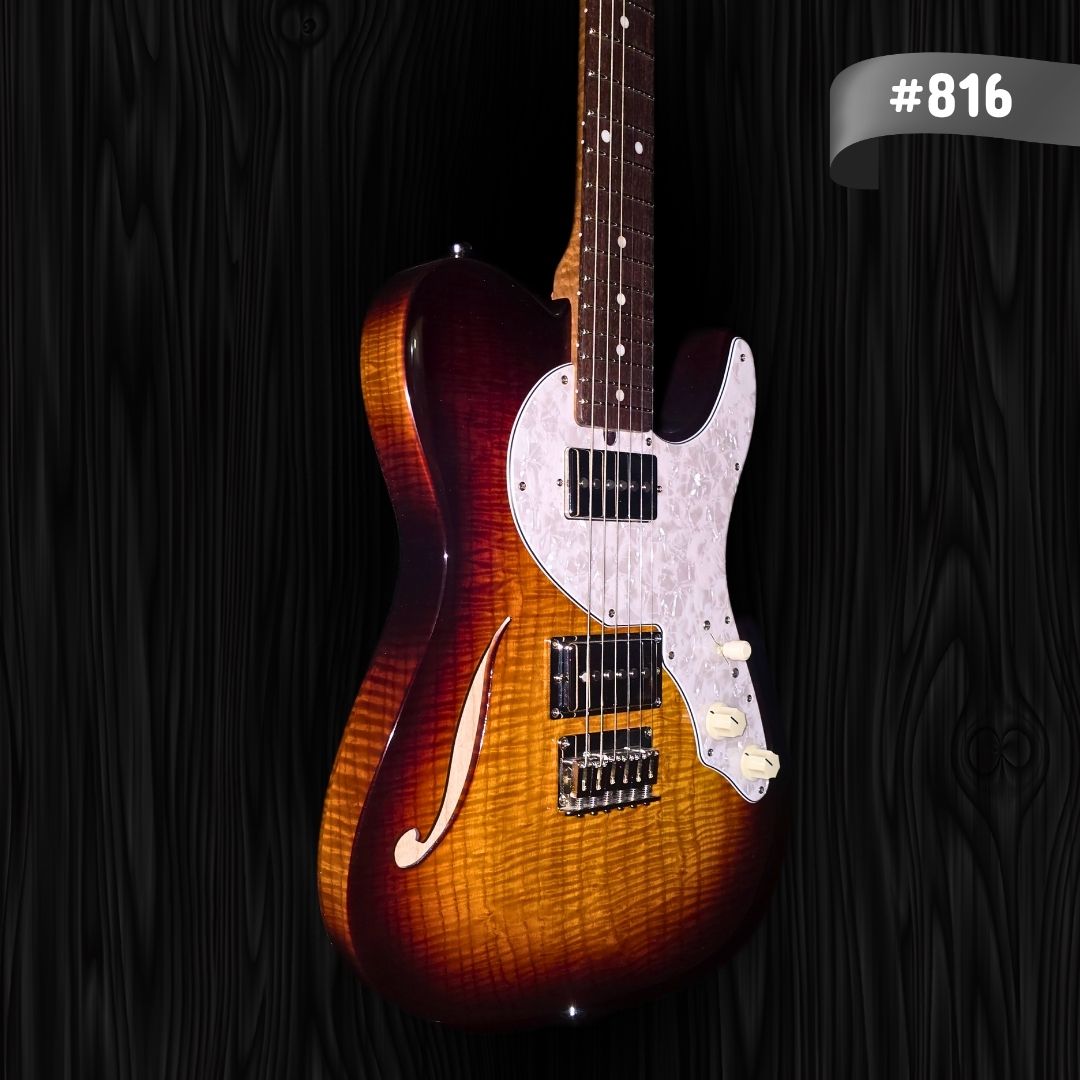 Thornton Guitar - 816 - Thinline Classic-II Dark Burst-1