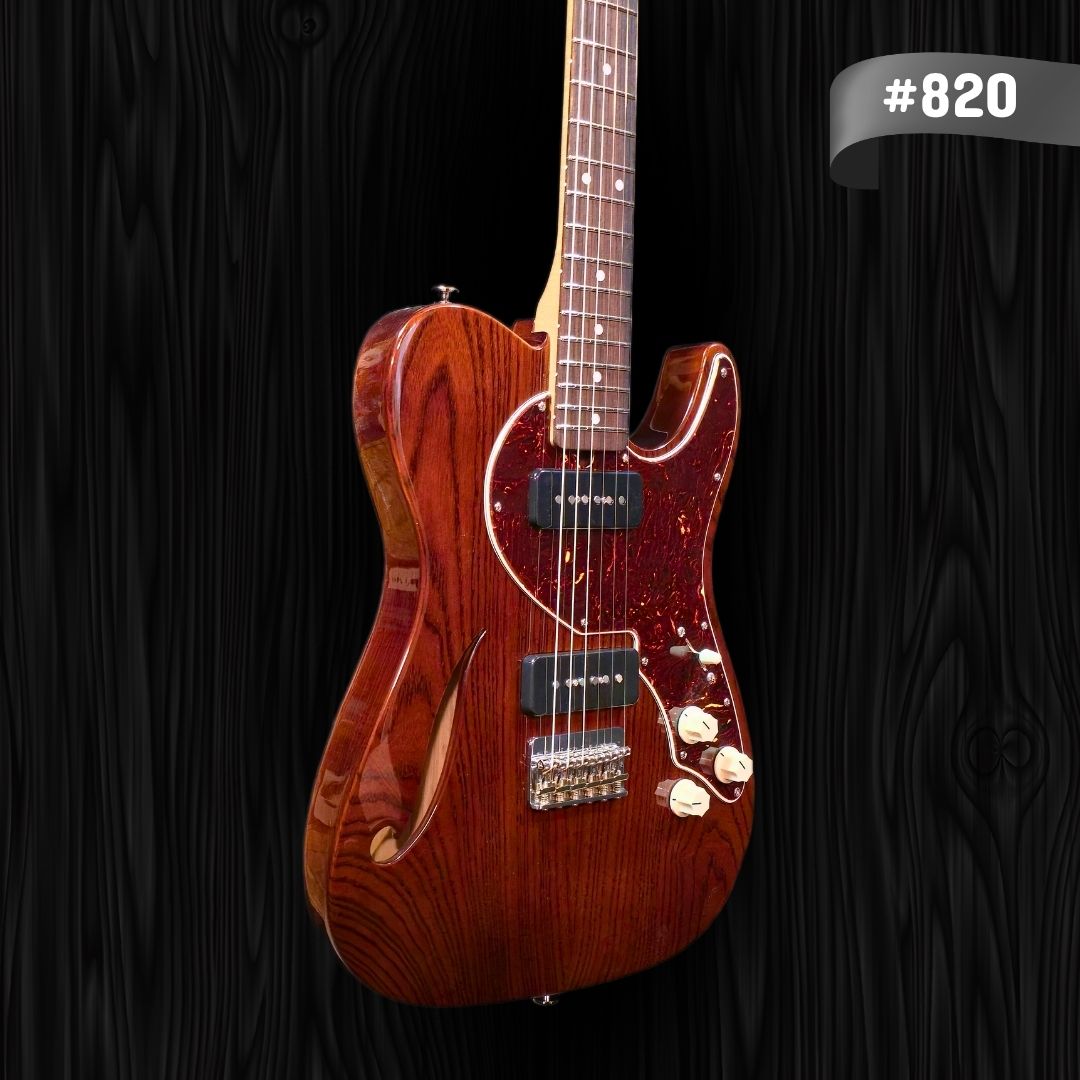 Thornton Guitar - 820 - Thinline Classic-II Translucent Brown-1