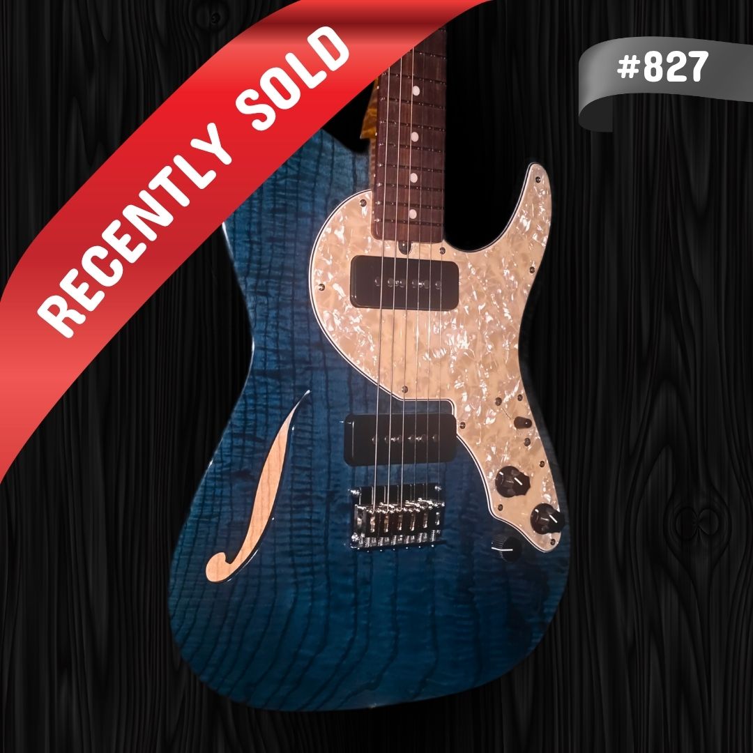 Thornton 20th Anniversary - 827 - Thinline Classic II - Translucent Blue (2)