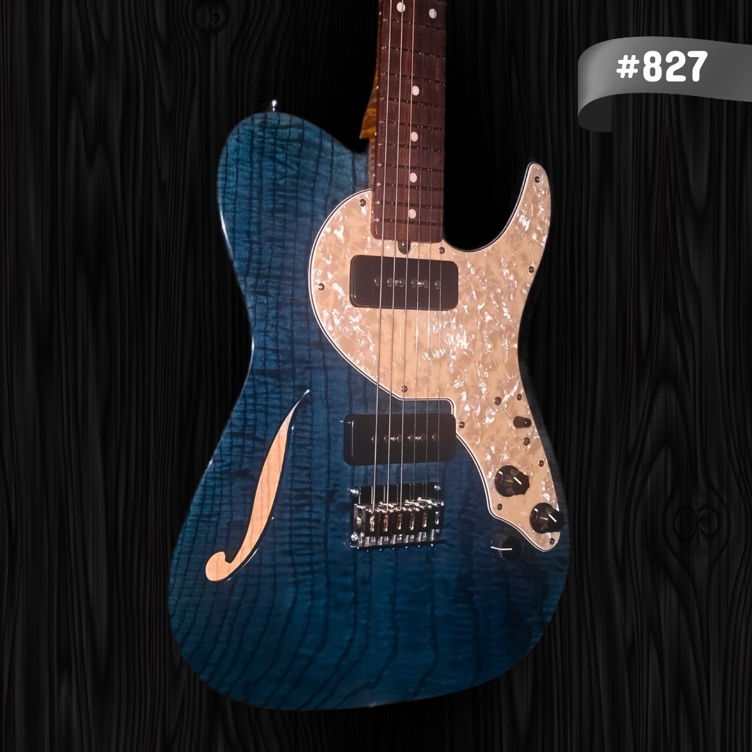Thornton 20th Anniversary - 827 - Thinline Classic II - Translucent Blue