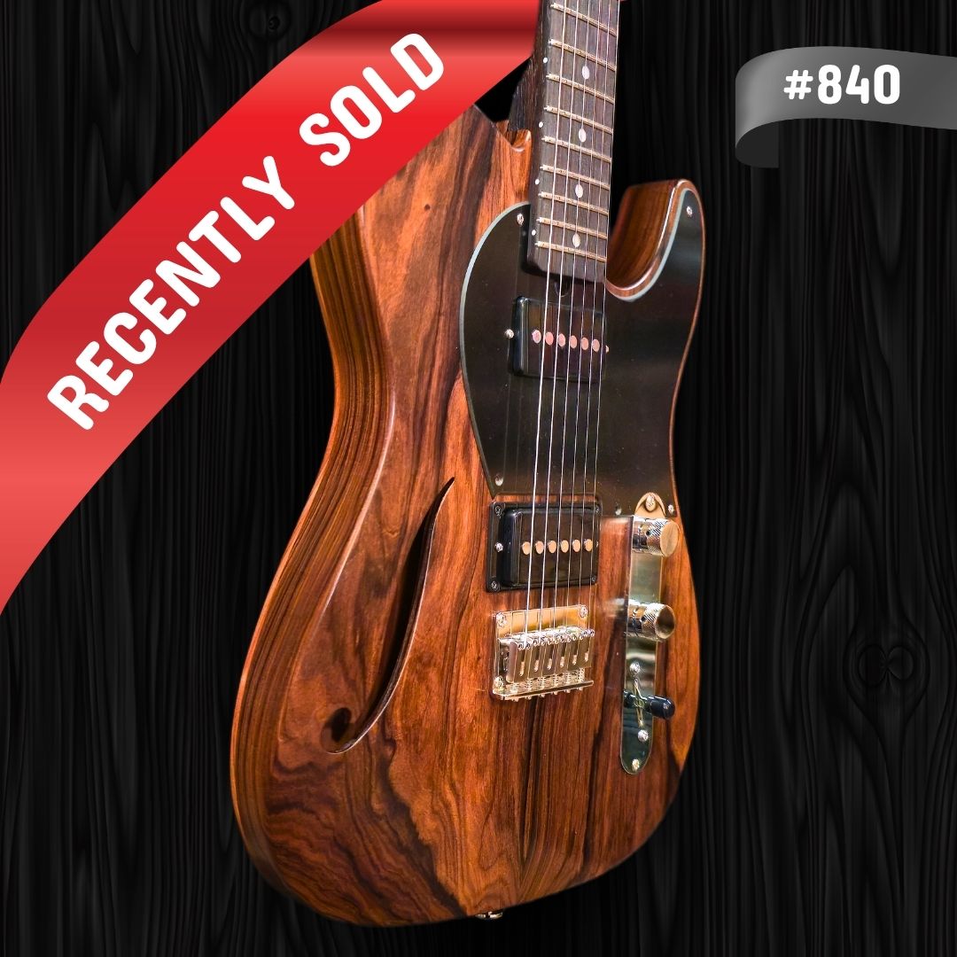 CP Thornton Guitar - Limited Edition Rosewood Thinline Classic II, 840, Bolivian Rosewood Body-(2)